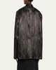 Pinstripe Satin Oversized Tailored Jacket