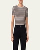 Virgin Wool Striped Rib Knit Top