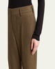 Doyle Cashmere Flannel Straight-Leg Ankle Trousers