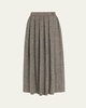 Pleated Wool Herringbone Ball Skirt