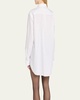 Logo Neck-Tie Cotton Poplin Mini Shirtdress