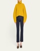 Leona Wool Puff-Sleeve Turtleneck Sweater