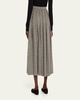 Pleated Wool Herringbone Ball Skirt