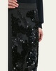 Wool-Blend Sequin Midi Skirt