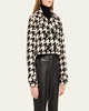 Ally Double-Breasted Cropped Houndstooth Jacket