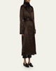 Quilted Wool Belted Trench Coat