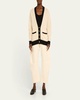 Neshat Contrast-Trim Cashmere Cardigan