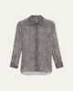 Printed Silk Jacquard Button-Front Shirt