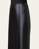 Long Lacquered Leather Skirt