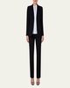 One-Button Wool Long Body Blazer Jacket