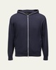 Cashmere-Cotton Zip-Front Hoodie