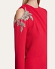 Crystal Embellished Long-Sleeve Evening Gown