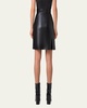 Asymmetric Lacquer Nappa Leather Mini Skirt