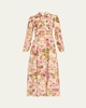 Alison Floral Crepe De Chine Long-Sleeve Maxi Dress