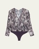 Margot Metallic Floral Long-Sleeve Bodysuit