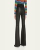 Brent High-Waist Leather Bell Pants