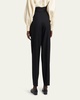 Jaeden Pleated Straight-Leg Tux Wool Trousers With Belt