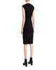 Cap-Sleeve Zip-Front Seamed Dress, Black