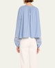 x High Summer Chambray Blouse with Netted Detailing