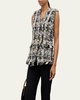 Danni Chain-Embellished Frayed Tweed Vest