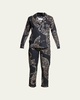 The Navy Jag Print Cotton Long Pajama Set