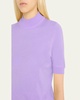 Mock-Neck Short-Sleeve Extra-Fine Cashmere T-Shirt