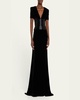 Velvet Beaded Waist Trumpet Gown