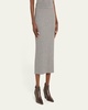 Metallic Body-Con Cashmere Midi Skirt