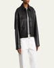 Dylan Wide Glossy Leather Jacket