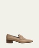 Cuban Block-Heel Leather Loafers