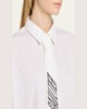 Logo Neck-Tie Cotton Poplin Mini Shirtdress