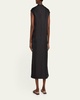 Demeter Laced-Neck Sleeveless Silk Maxi Dress