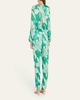 Valery Lily-Printed Satin Jumpsuit