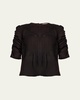 Bryce Ruched-Sleeve Top