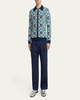 Men's Diamond Jacquard Full-Zip Sweater