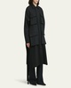 Long Slit Patch Pocket Wool Coat