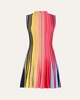 Reverse Rainbow Fit-Flare Ribbed Wool Mini Dress