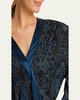 Marlene Damask-Print Kimono Robe