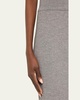 Metallic Body-Con Cashmere Midi Skirt