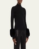 Magnus Turtleneck Sweater with Faux Fur Cuffs