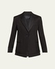 Bronte Mixed-Media Wool Blazer