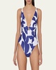 Abstract Printed One-Piece Swimsuit