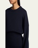 Cable Knit Hem Crewneck Sweater