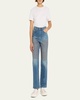 Ms. Triarchy High Rise Straight-Leg Patch Jeans