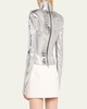 Metallic Croc-Embossed Leather Jacket