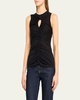 Gabi Cutout Gathered Jersey Tank Top