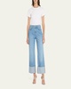 Dylan High Rise Straight Cuffed Jeans