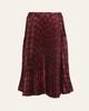 Ink Jet Print Pleated Skirt