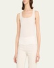 Scoop-Neck Silk Georgette Tank Top