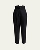 Jaeden Pleated Straight-Leg Tux Wool Trousers With Belt